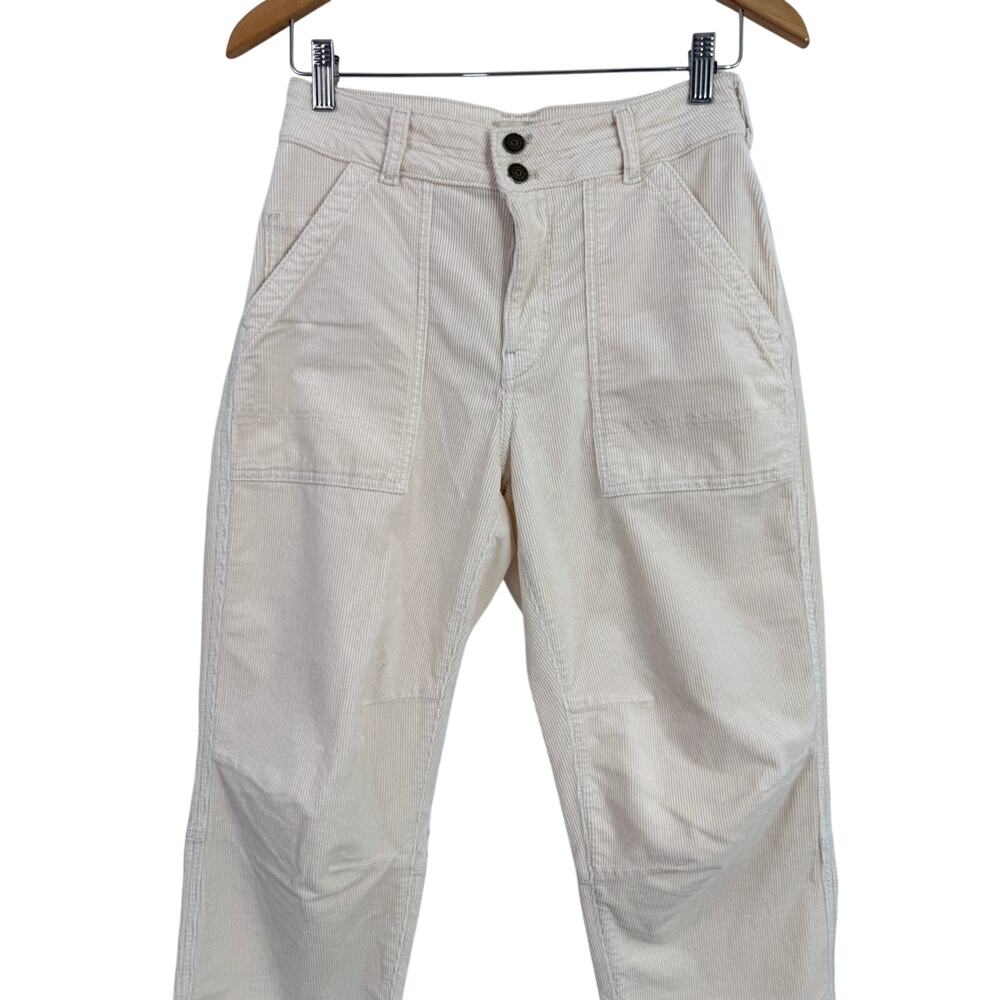 Anthropologie Pilcro The Wanderer Corduroy Utility Pants Ivory Cream Size 27 - Picture 5 of 15